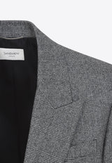 Prince of Wales Single-Breasted Wool Blazer