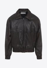 Nappa Leather Zip-Up Jacket