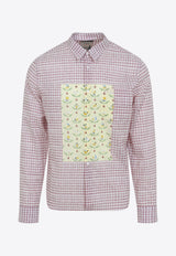 Flowers Print Checked Shirt