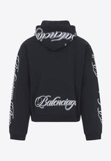 Cursive Logo Print Zip-Up Sweatshirt
