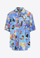 Sweet Treats Print Bowling Shirt