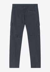 Stone Island Junior Boys Compass Patch Cargo Pants Gray 3100006-BS0009/Q_STONE-V0165