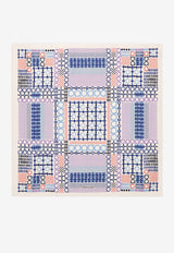 Salvatore Ferragamo Newkilt Gancini Print Silk Scarf Multicolor 310176 FO NEWKILT 775348 IVORY/ORANGE