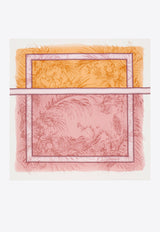 Ferragamo Gravure Print Silk Scarf Pink 310213 FO GRAVURE 785731 NA