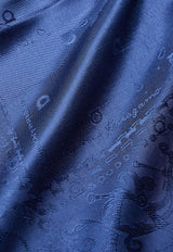 Ferragamo Palazzo Silk Jacquard Degrade Scarf Blue 310214 FO PALAZZO J 785484 DENIM
