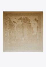 Ferragamo Palazzo Silk Jacquard Degrade Scarf Brown 310214 FO PALAZZO J 786884 TAUPE/IVORY