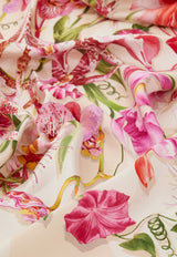 Ferragamo Gaia Print Silk Scarf Pink 310225 FO GAIA 789918 CREAM TAN