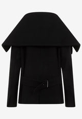 معطف من الصوف بياقة منسدلة