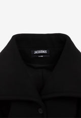 معطف من الصوف بياقة منسدلة