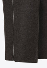 Wool-Blend Tailored Pants