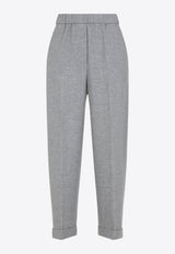 Cuffed Straight-Leg Wool Pants