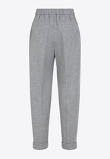 Cuffed Straight-Leg Wool Pants