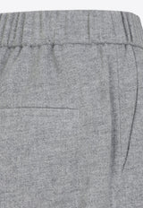 Cuffed Straight-Leg Wool Pants