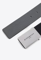 Metal Plaque Leather Belt