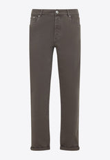 Straight-Leg Turn-Up Jeans