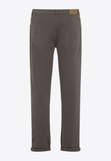 Straight-Leg Turn-Up Jeans