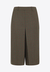 Checked Wool Culotte Pants