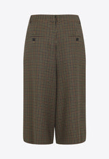 Checked Wool Culotte Pants