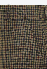 Checked Wool Culotte Pants