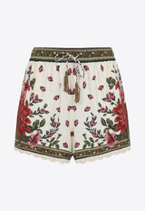Floral-Print Mini Shorts