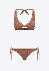 Paisley-Print Bikini Set