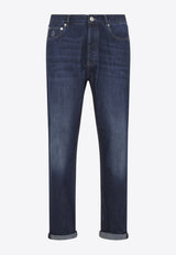 Washed Slim Turn-Up Jeans