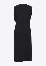 Draped Asymmetric Midi Dress