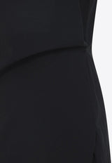 Draped Asymmetric Midi Dress