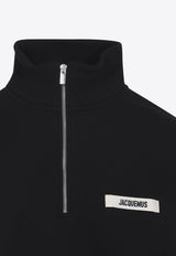 High-Neck Sweatshirt with Logo-Label