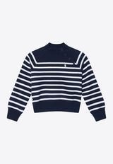 Polo Ralph Lauren Kids Girls Striped Logo Sweatshirt Blue 312957741CO/Q_POLOR-NW