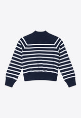 Polo Ralph Lauren Kids Girls Striped Logo Sweatshirt Blue 312957741CO/Q_POLOR-NW