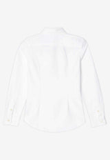 Polo Ralph Lauren Kids Girls Logo Embroidered Shirt White 313929954004CO_POLOR-BW