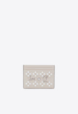Christian Louboutin Kios Embellished Leather Cardholder Beige 3175225LE/S_LOUBO-F609