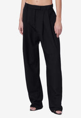 Francesco Murano Wool Straight-Leg Pants Black 319BIST02/R_FRAMU-999