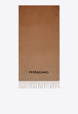 Salvatore Ferragamo Logo Jacquard Cashmere Scarf 320796 SR SHADE 770202 EXPRESSOCAMEL