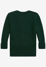 Polo Ralph Lauren Kids Babies Intarsia Knit Polo Bear Sweater Green 320978393001WO/R_POLOR-MA