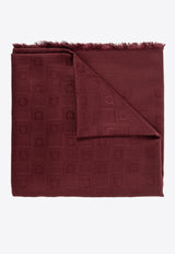 Ferragamo Monogram Fringe Scarf Bordeaux 321167 ST MONOG 785354 BORDEAUX