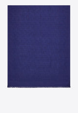 Ferragamo Monogram Fringe Scarf Blue 321167 ST MONOG 785355 NA