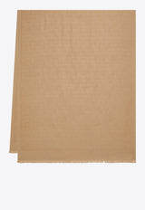 Ferragamo Monogram Fringe Scarf Beige 321167 ST MONOG 785361 NA