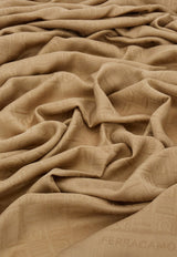 Ferragamo Monogram Fringe Scarf Beige 321167 ST MONOG 785361 NA