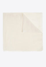 Ferragamo Monogram Wool-Blend Scarf Cream 321226 ST NET GAN 789417 JET STREAM