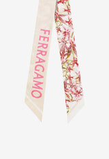 Ferragamo Floral Bloom Print Silk Mini Bandeau Multicolor 321242 MB GAIA 789922 CREAM TAN