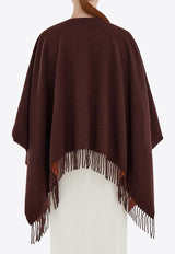 Ferragamo Reversible Hooded Poncho Brown 321259 CAPE ROOST 790815 MULTICOLOURED DARK