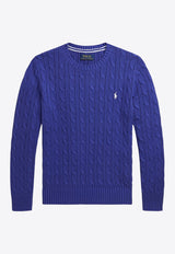 Polo Ralph Lauren Kids Boys Cable Knit Logo Sweater Blue 322702674067CO/P_POLOR-BN
