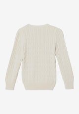 Polo Ralph Lauren Kids Boys Cable Knit Logo Sweater Cream 322702674068WO/R_POLOR-AC