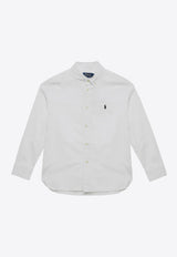 Polo Ralph Lauren Kids Boys Long-Sleeved Logo Shirt White 322819238001CO/Q_POLOR-WHT