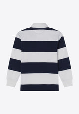 Polo Ralph Lauren Kids Boys Long-Sleeved Striped Polo T-shirt Navy 322932280CO/Q_POLOR-WC