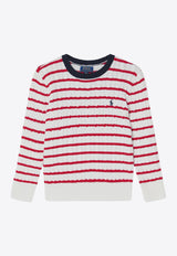 Polo Ralph Lauren Kids Boys Knitted Stripe Sweater White 322957699CO/Q_POLOR-PW