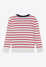 Polo Ralph Lauren Kids Boys Knitted Stripe Sweater White 322957699CO/Q_POLOR-PW