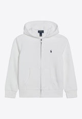 Polo Ralph Lauren Kids Boys Logo Embroidered Zip-Up Hoodie White 322964134001CO/Q_POLOR-WHT